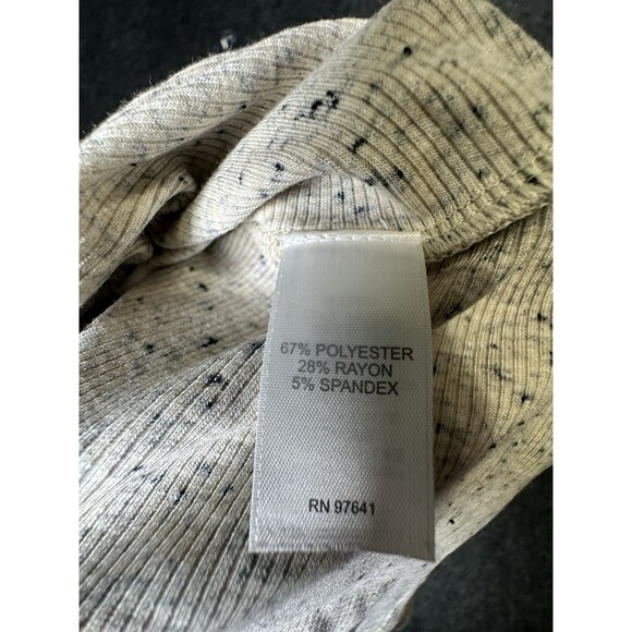 J. Jill Wearever Collection Top Womens XL Speckled Rib Knit Cream Boxy Stretch - Picture 9 of 10